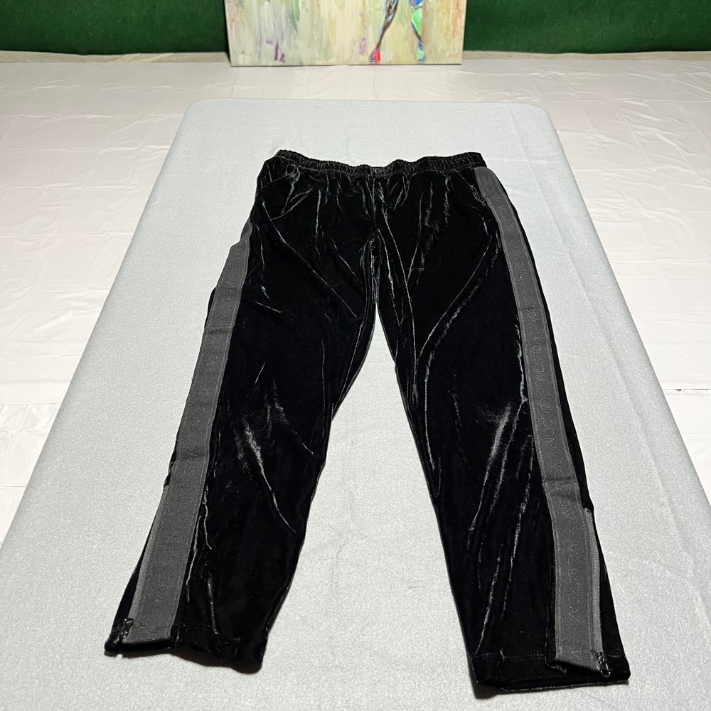 Volcom Mens Black Velvet Track Pants Grey Side Stripe Ankle Zip Small B1141703